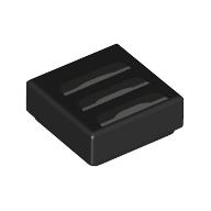 Деталь LEGO Tile 1 x 1 with Light Bluish Grey Vents print, Черный