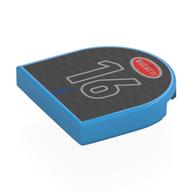 Tile Round 2 x 2 Half Circle with Black Grill, Red Bugatti Symbol, '16' print