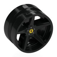 Деталь LEGO Wheel, Sport 21 x 11 with Ferrari Logo print, Черный