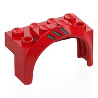 Деталь LEGO Wheel Arch, Mudguard 4 x 2 x 2 1/2 with 3 Air Vents, Right print, Красный