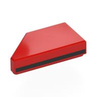 Деталь LEGO Tile 1 x 2 with Stud Notch Right with Black Stripe on Side print, Красный