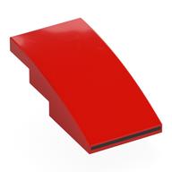 Деталь LEGO Brick Curved 4 x 2 No Studs with Black Stripe on Front print, Красный