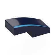 Brick Curved 2 x 1 No Studs [1/2 Bow] with Dark Azure Stripe print
