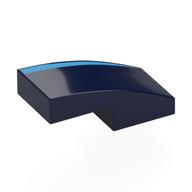 Brick Curved 2 x 1 No Studs [1/2 Bow] with Dark Azure Stripe print