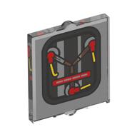 Деталь LEGO Glass for Window 1 x 2 x 2 Flat with Flux Capacitor print, Прозрачный бесцветный