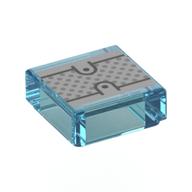 Деталь LEGO Tile 1 x 1 with Silver Paneling print, Прозрачный светло-голубой