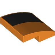 Brick Curved 2 x 2 x 2/3 with Black Triangle print
