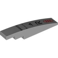 Деталь LEGO Brick Curved 1 x 6 with Black Sponsors, Red Audi Logo print, Светлый сине-серый