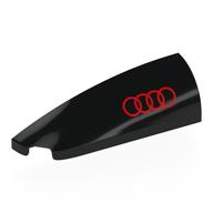 Brick Round, Curved Double 1 x 4 with Stud Notch Left with Red Audi Logo print