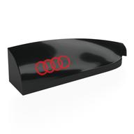 Brick Round, Curved Double 1 x 4 with Stud Notch Right with Red Audi Logo print