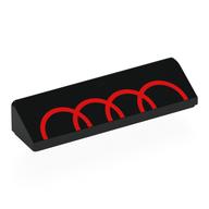 Деталь LEGO Brick Sloped 30° 1 x 4 x 2/3 with Partial Red Audi Logo print, Черный