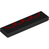 Деталь LEGO Tile 1 x 4 with Partial Red Audi Logo print, Черный