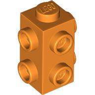 Деталь LEGO Brick Special 1 x 1 x 1 2/3 with 6 Studs on 3 Sides, Оранжевый