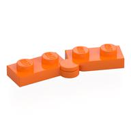 Деталь LEGO Hinge Plate 1 x 4 Swivel Top / Base - Hollow Clip [Complete Assembly], Оранжевый