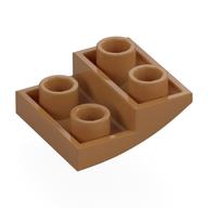 Деталь LEGO Скос изогнутый перевёрнутый 2 x 1, Средне-темный телесный