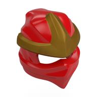 Деталь LEGO Wrap with Forehead Ridge with Gold 3 Point Emblem, Bow in Back pattern, Красный