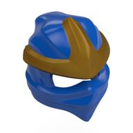 Деталь LEGO Wrap with Forehead Ridge with Gold 3 Point Emblem, Bow in Back pattern, Голубой