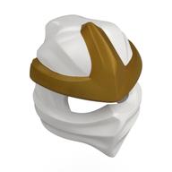 Деталь LEGO Wrap with Forehead Ridge with Gold 3 Point Emblem, Bow in Back pattern, Белый
