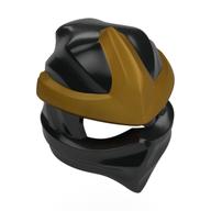 Деталь LEGO Wrap with Forehead Ridge with Gold 3 Point Emblem, Bow in Back pattern, Черный