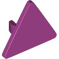 Деталь LEGO Road Sign Clip-on 2.2 x 2.667 Triangular with Open O Clip, Пурпурный