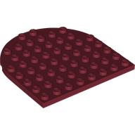 Деталь LEGO Plate 8 x 8 with Half Circle, Темно-красный