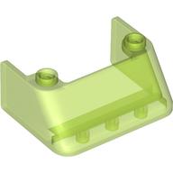 Деталь LEGO Windscreen 3 x 4 x 1 1/3 with 2 Studs on Top, Прозрачный ярко-зеленый
