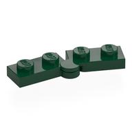 Деталь LEGO Hinge Plate 1 x 4 Swivel Top / Base - Hollow Clip [Complete Assembly], Темно-зеленый