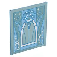 Деталь LEGO Glass for Frame 1 x 6 x 6 with Blue/Sand Blue Crystal Decorations print, Прозрачный светло-голубой