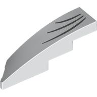 Brick Wedged, Curved 1 x 4 with Stud Notch Right with Dark Bluish Grey Whiskers print
