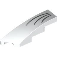 Brick Wedged, Curved 1 x 4 with Stud Notch Left with Dark Bluish Grey Whiskers print