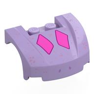Деталь LEGO Vehicle Body, Wheel Arch / Mudguard 3 x 4 x 1 2/3 Low Profile, Curved Front with Dark Pink Diamond, Lavender Spots print, Лавандовый