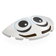 Деталь LEGO Brick Round 3 x 6 Half Circle with Eyes, Dark Brown Eyebrows print, Белый
