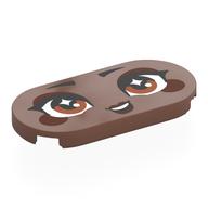 Tile Round 2 x 4 with Face, Brown Eyes, Reddish Brown Eyeshadow, Cheeks, Lips print