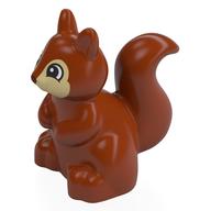 Деталь LEGO Duplo Animal Squirrel with Black and White Curved Eyes on Tan Face Print, Темно-оранжевый