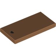 Деталь LEGO Tile 2 x 4 with Small Black Triangle print, Средне-темный телесный