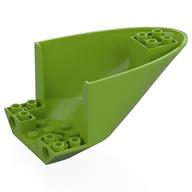 Деталь LEGO Aircraft Fuselage Curved Aft Section 6 x 10 Bottom, Pinholes, Лайм