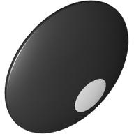 Деталь LEGO Shield Round Bowed with White Dot print, Черный