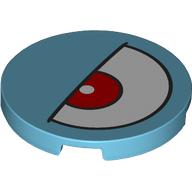 Tile Round 3 x 3 with Half Open White Eye, Red Iris Left print