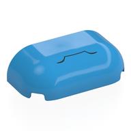 Деталь LEGO Brick Round, Curved Triple 2 x 4, No Studs with Black Squiggly Line (Mouth) print, Темно-лазурный