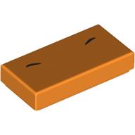 Деталь LEGO Tile 1 x 2 with Black Stripes / Eyebrows print, Оранжевый