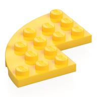 Деталь LEGO Пластина круглая угловая 5 x 5, с вырезом 2 x 2, Желтый