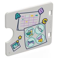 Деталь LEGO Duplo Door / Window with Cutout (Semi Oval), Calendar, Photo, 'A', 'B', 'C' Magnets Print, Белый