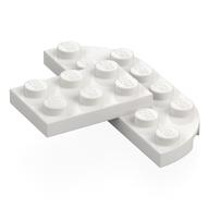 Деталь LEGO Plate Special Round Corners 2 x 6 Double with 2 x 3 Extension, Белый