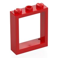 Деталь LEGO Оконная рама 1 x 3 x 3, Красный