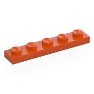 Деталь LEGO Пластина 1 x 5, Красно-оранжевый