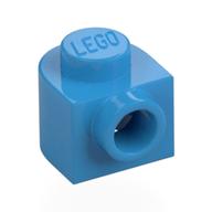 Деталь LEGO Пластина половинная круглая 1 x 1 x 2/3, с боковым штырьком, Темно-лазурный