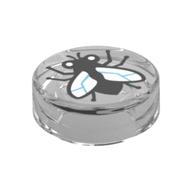 Tile Round 1 x 1 with Fly print