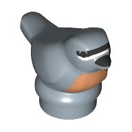 Деталь LEGO Animal, Bird, Small with White/Black Bands on Face, Black Eyes, Coral Chest (Nuthatch) print, Песочно-синий