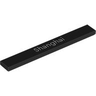 Деталь LEGO Tile 1 x 8 with Groove with 'Shanghai' Print, Черный