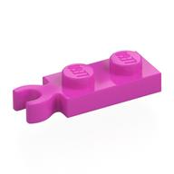 Деталь LEGO Plate Special 1 x 2 with Clip Vertical on End, Темно-розовый